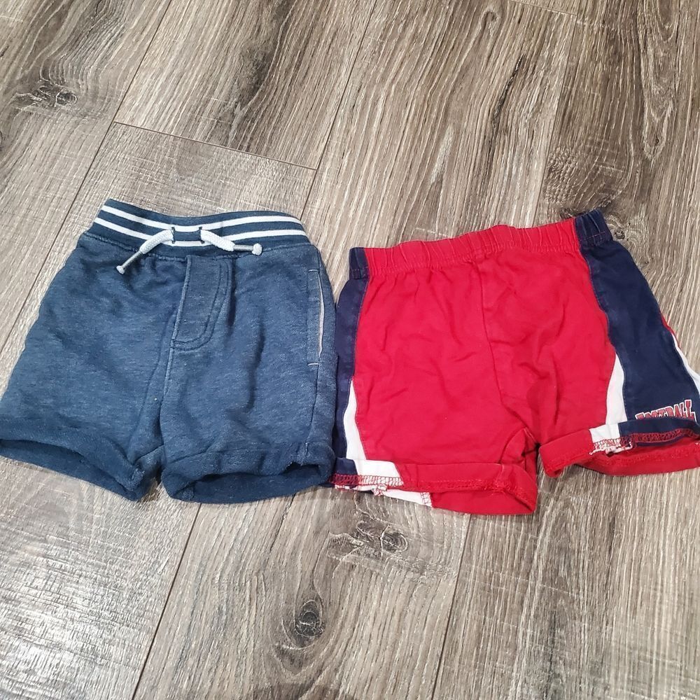 Boy Shorts Bundle Size 6-9M Stylish Kids' Red and Blue Shorts 2 pieces